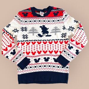 Junk Food Men’s Mickey Mouse Sweater - Medium - Unisex Ugly Christmas Holiday